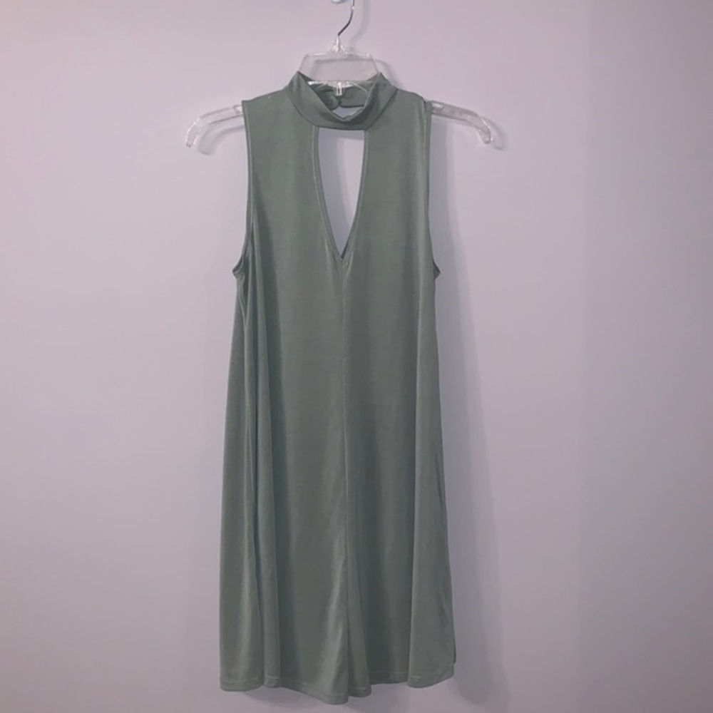 Green Dress XS choker style soprano summer slip dress